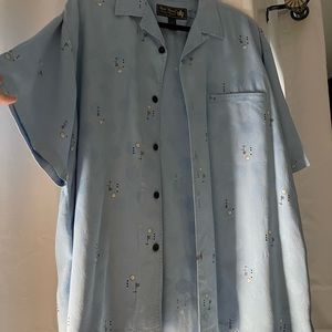 Nat Nash luxury originals 100% silk XL button down shirt.